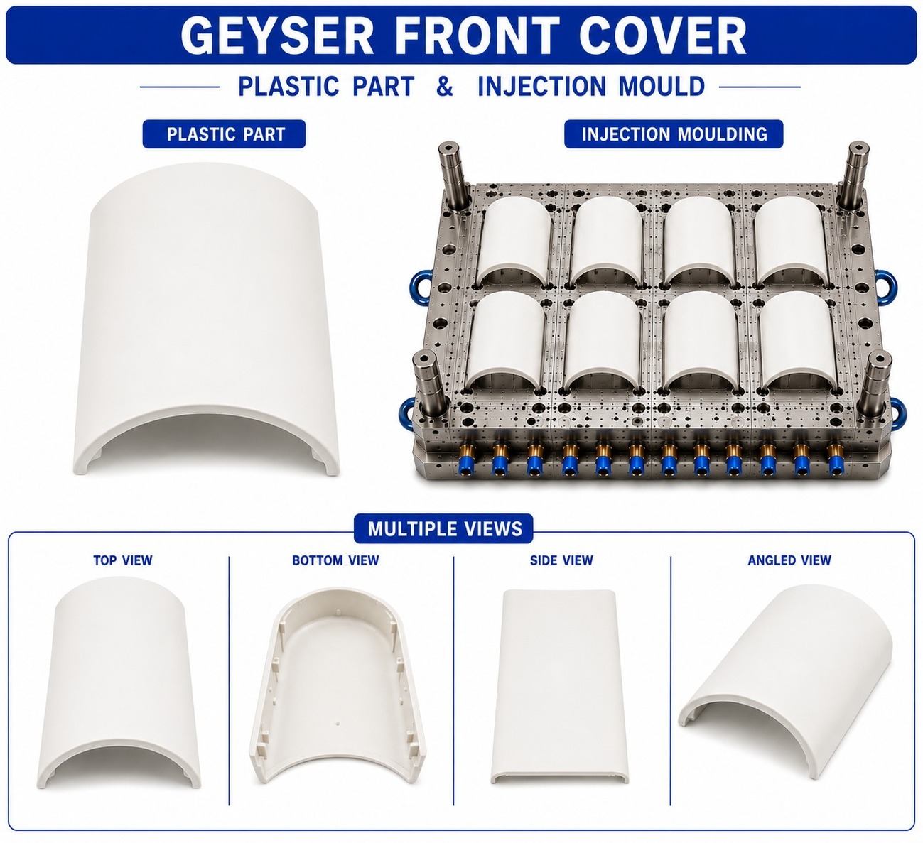 Geyser Plastic Front Cover Mould and Moulding Service